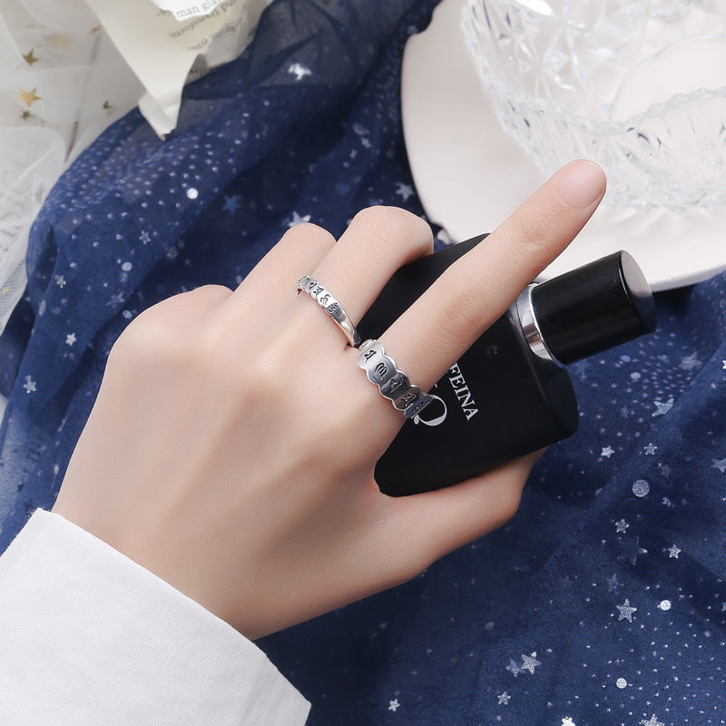 Herz-Sutra-Ringe aus Sterlingsilber