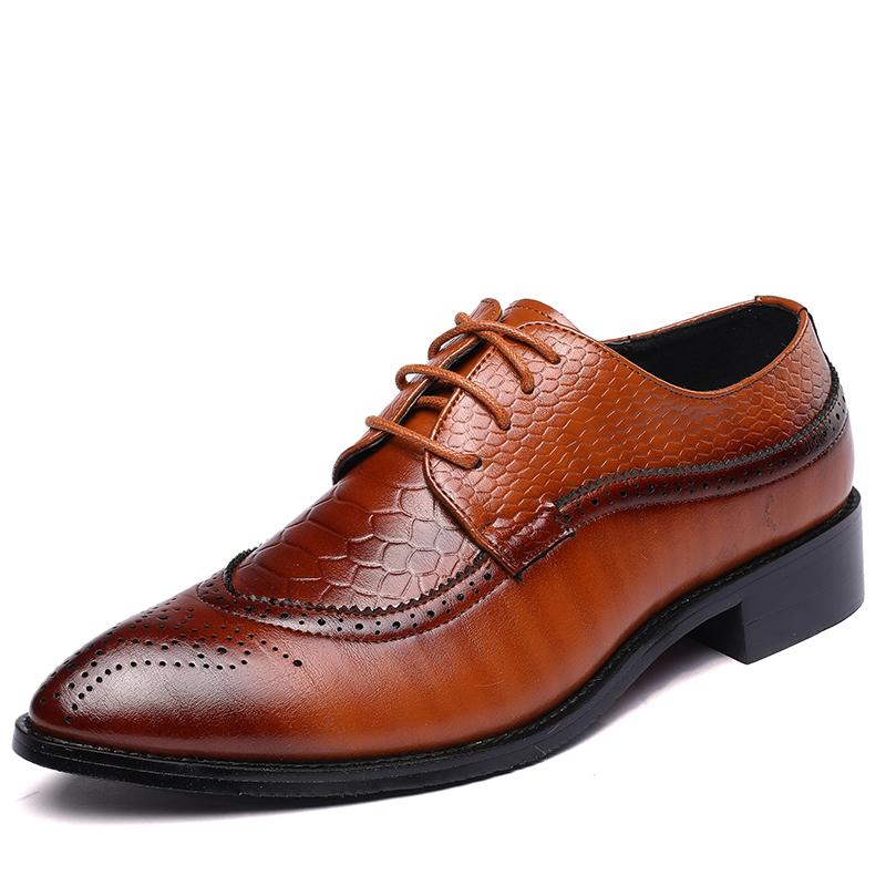 Men's Flats Lace-up Business Leather Shoes