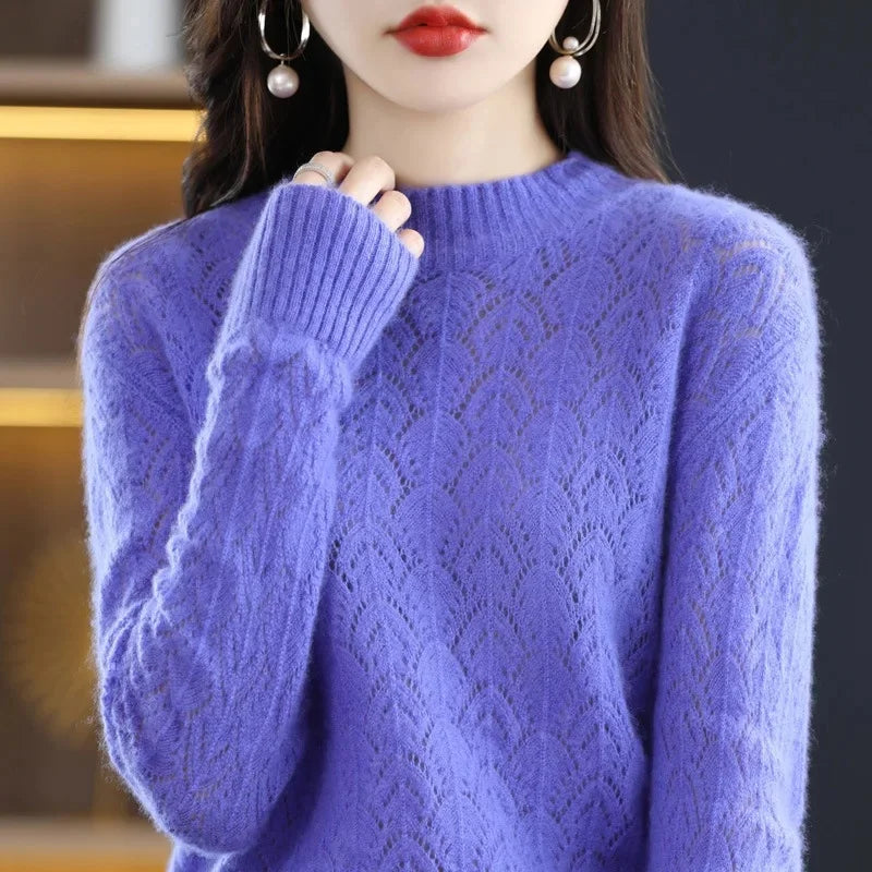 Autumn Winter Knitted Ladies Woolen Sweater