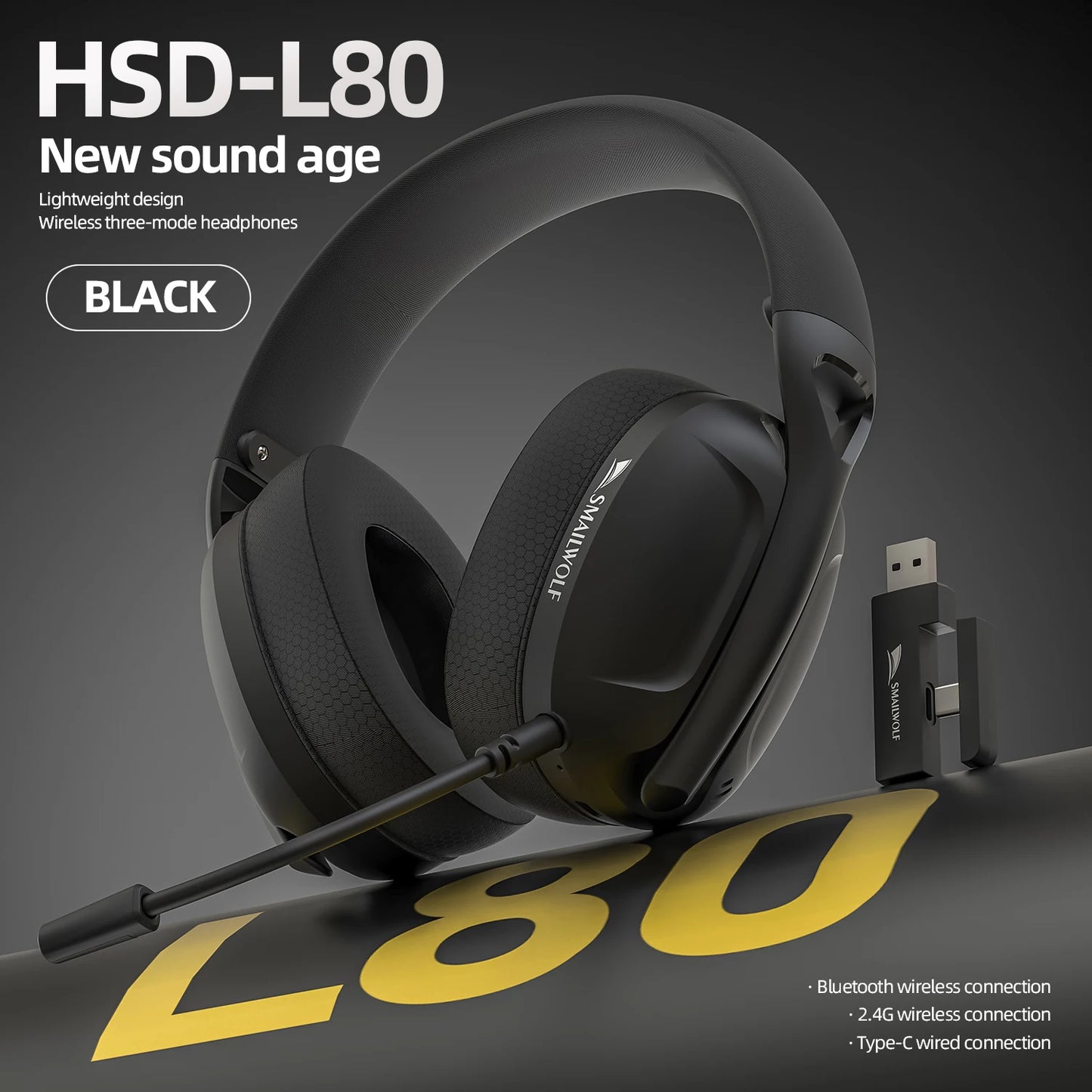 Lightweight Three-Mode Wireless Gaming Headphone