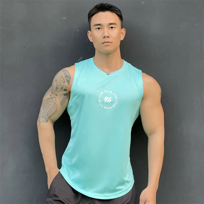 Men Sleeve Less Fitness Sport Tank Tops