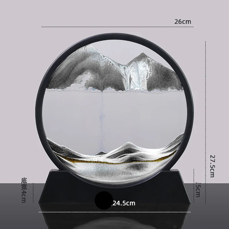 Moveable Sea Sandscape Round Hourglass Art Decor