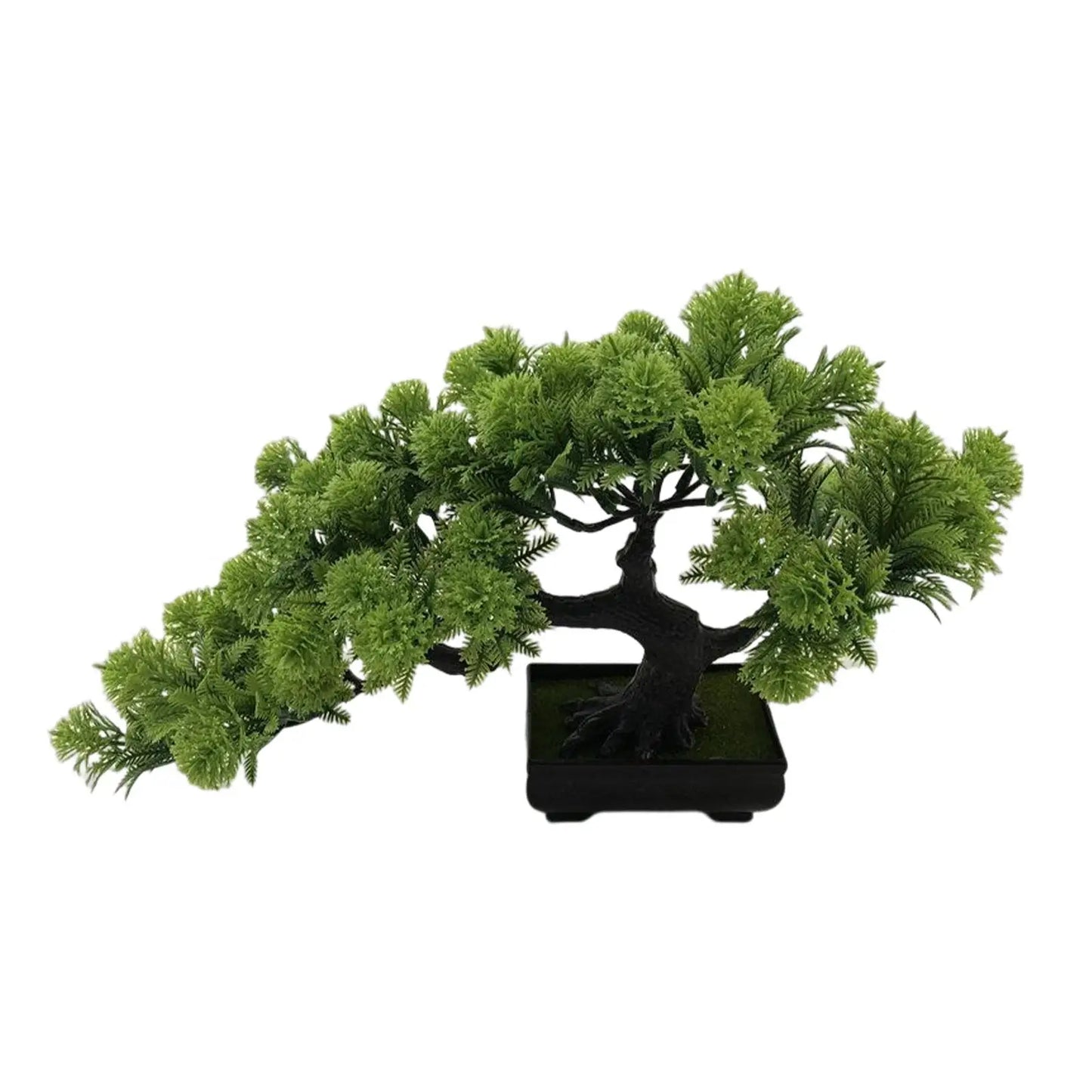 Künstlicher Bonsai-Kieferbaum für den Schreibtisch und als Regaldekoration.