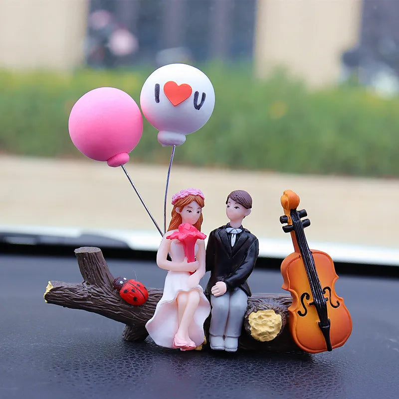 Cute Anime Couple Action Figure Car Decoration