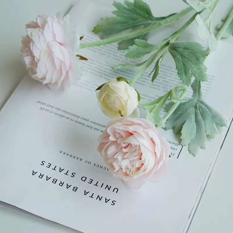 Bouquet de pivoines en soie à 3 têtes Fleurs artificielles élégantes