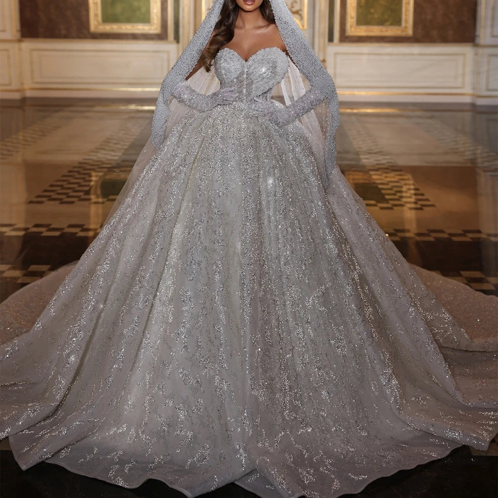 Sparkly Sweetheart Bridal Gown Luxurious Elegance