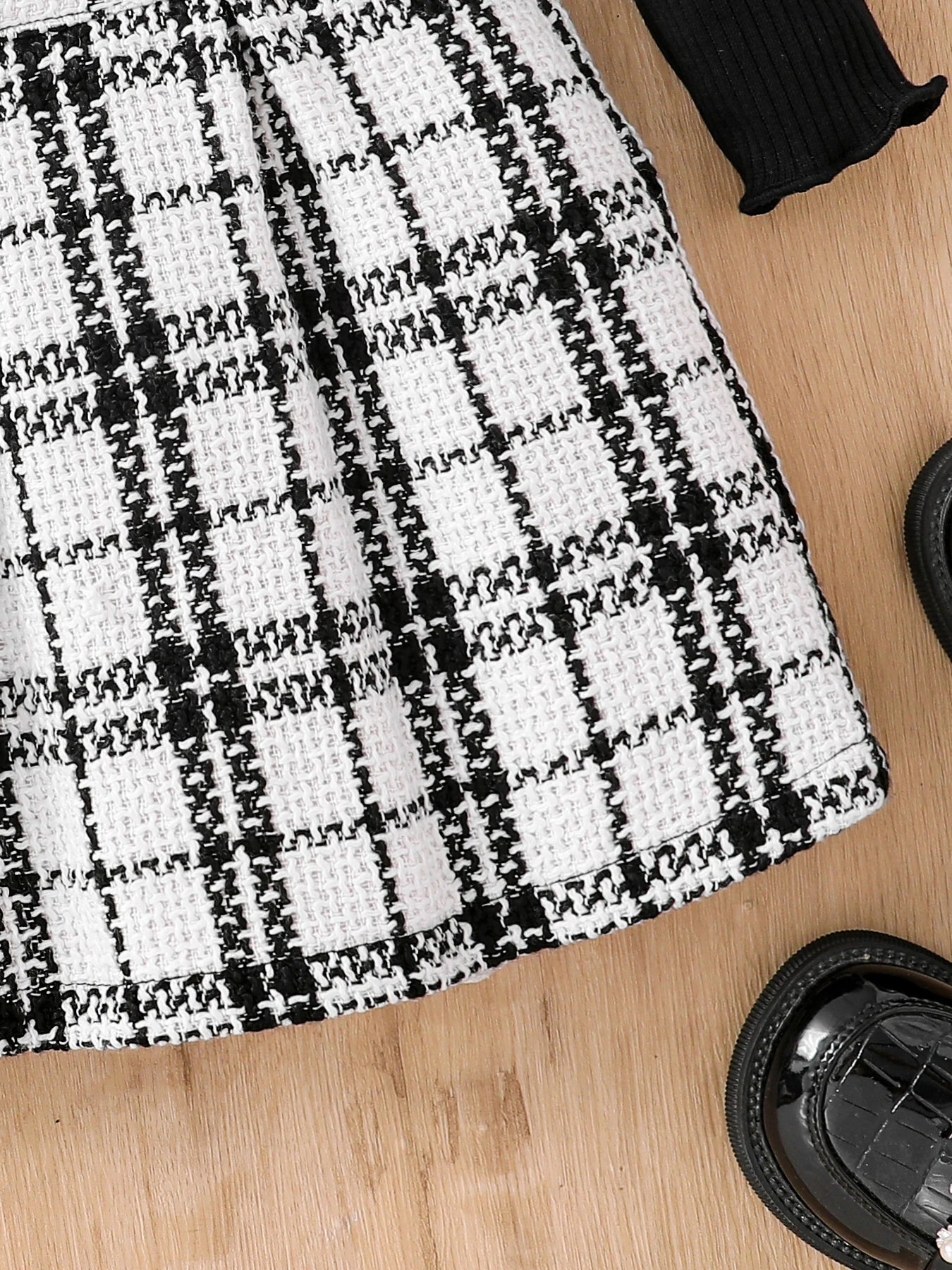 Langärmliges Rollkragen-Strickkleid für Kinder