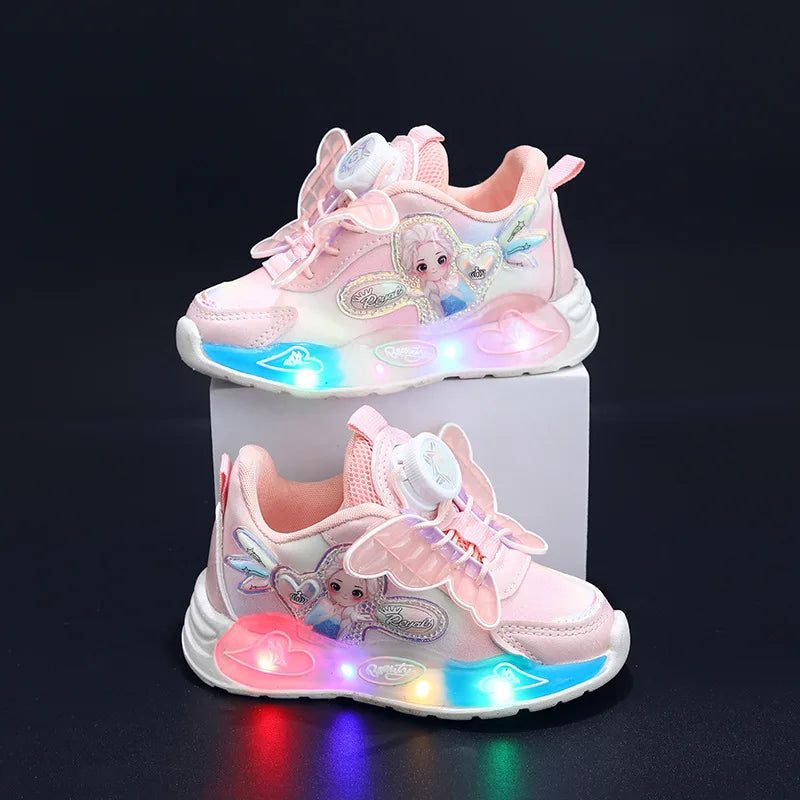 Disney LED Frozen Elsa Girls Sneakers