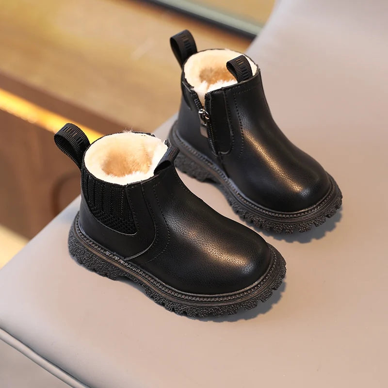 Children Warm Pu Leather Snow Autumn Winter Boots