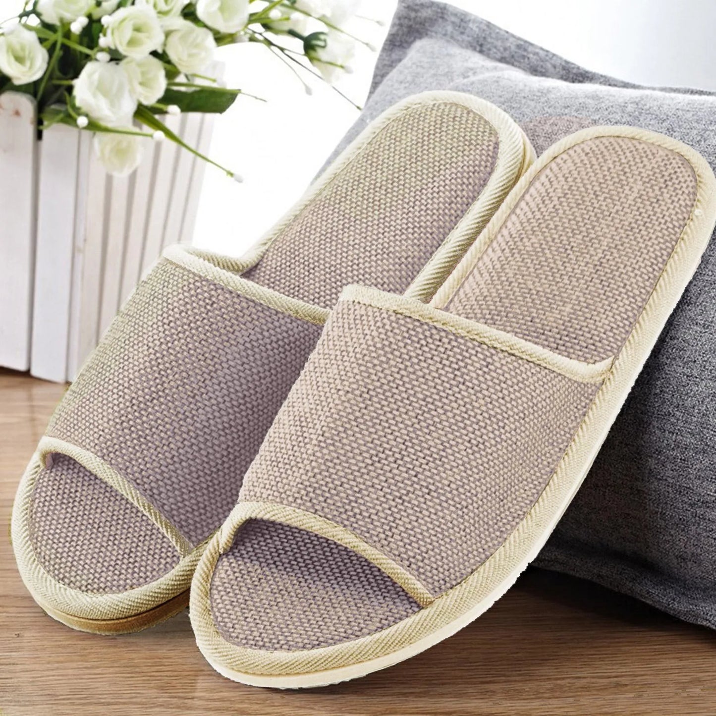 Pantoufles confortables en chanvre pour couples