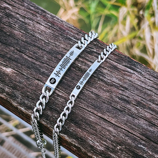 Custom Stainless Steel Couple Name Bracelet Set
