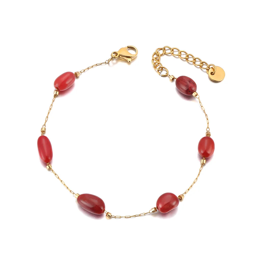 Kristall-Naturstein-Halskette für Mädchen