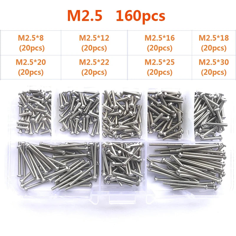 304 Edelstahl-Halbrundkopfschrauben-Set