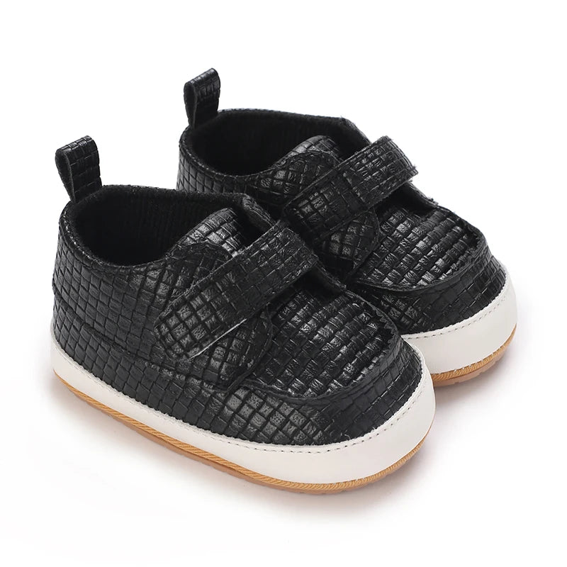 Chaussures bébé en cuir PU et semelle en caoutchouc