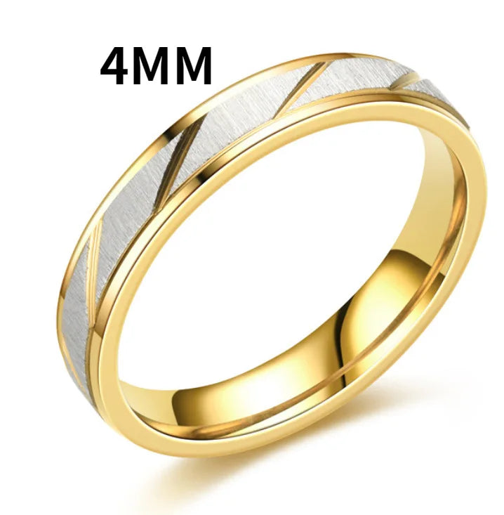 Bagues de couple à motif de vague unique - Bague en acier inoxydable de haute qualité, cadeau pour couple