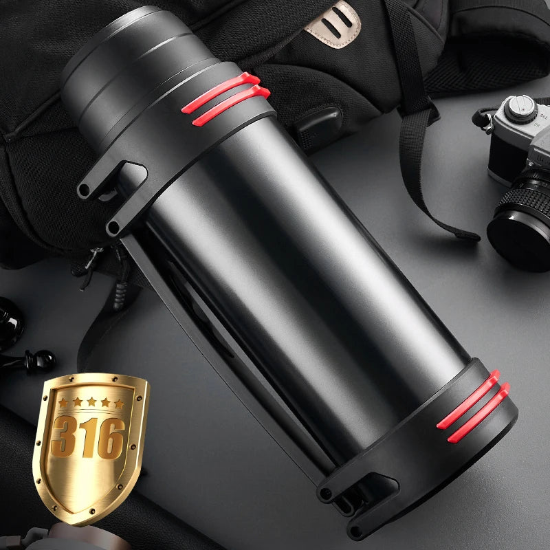 Thermosflasche aus Edelstahl mit großem Fassungsvermögen