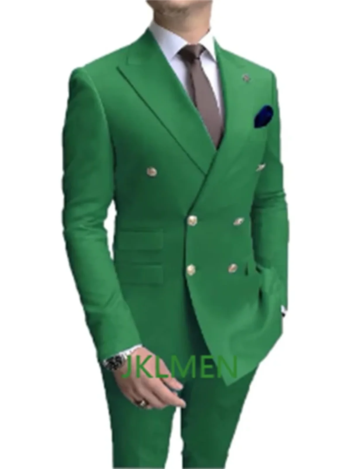 Lässiges, zweireihiges Anzugset in Himmelblau