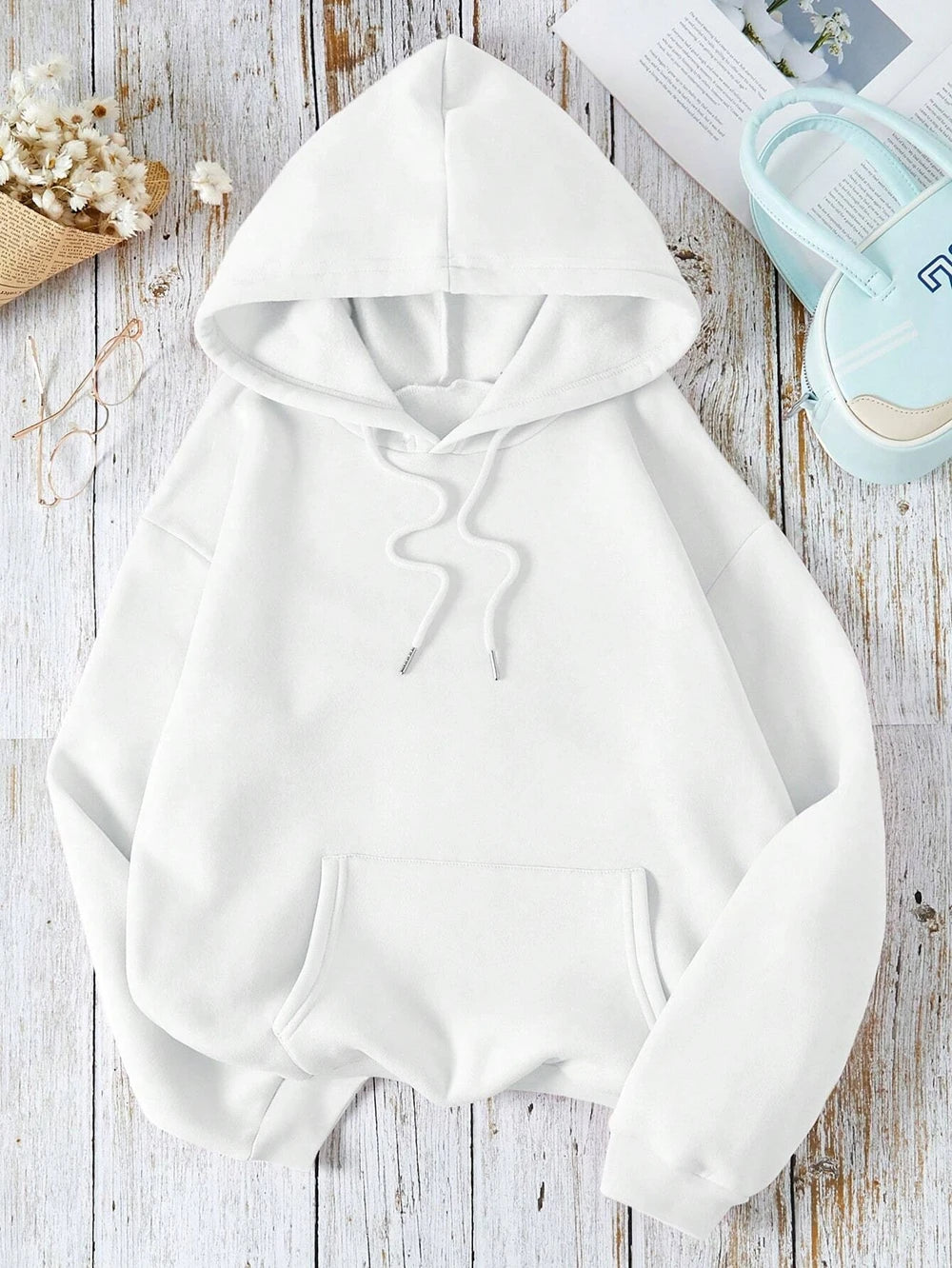 Unisex Long Seleve Warm Fleece Loose Oversized Hoodies
