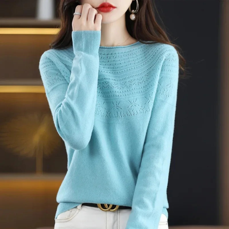Women's Loose Knitted Woolen Roll Neck Sweater