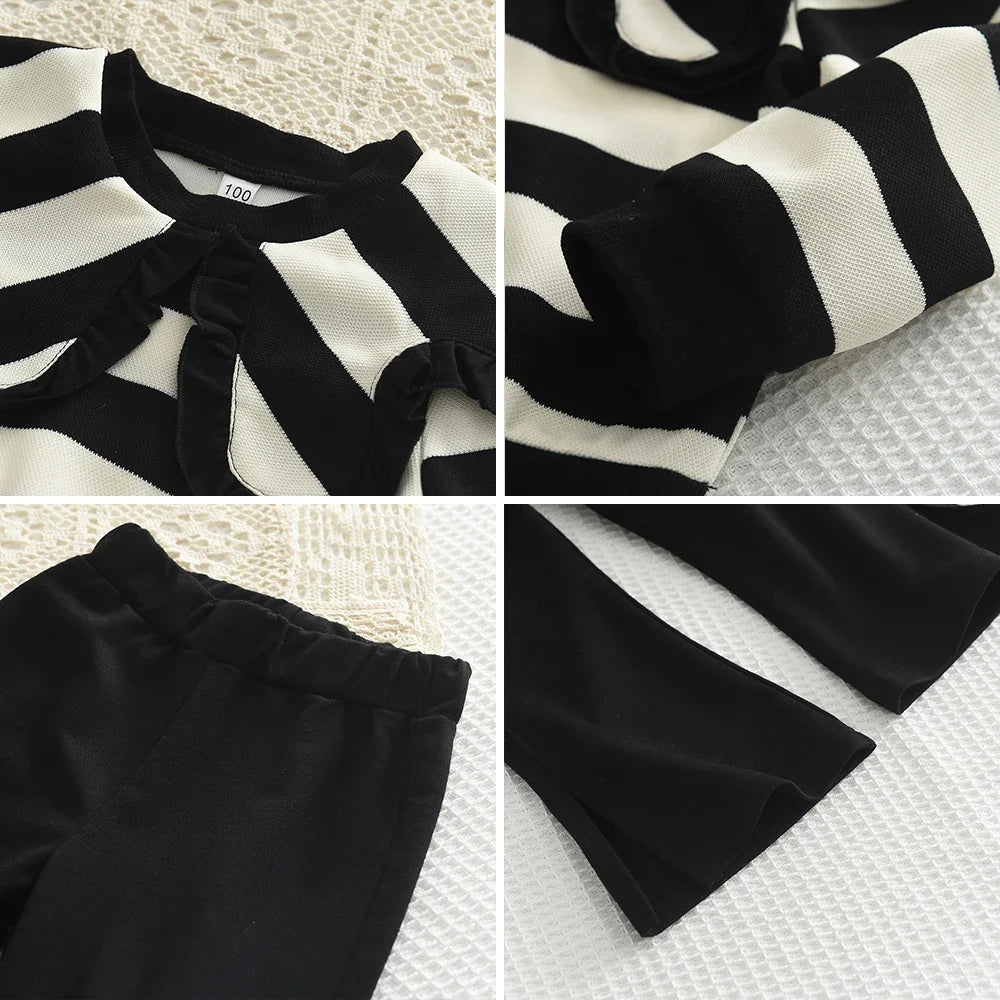 Schlaghosen-Set „Menoea“ mit Plissee und Streifen