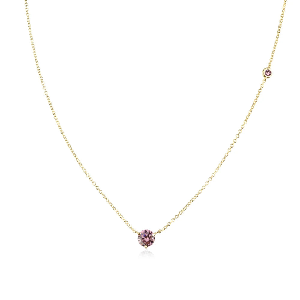Sterling Silver Lavender Rhodolite Zircon Charm Necklace