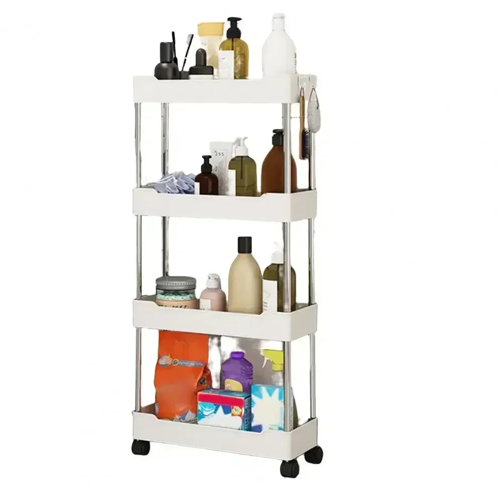 Storage Cart Trolley - Vertical Shelf Kitchen Rolling Cart