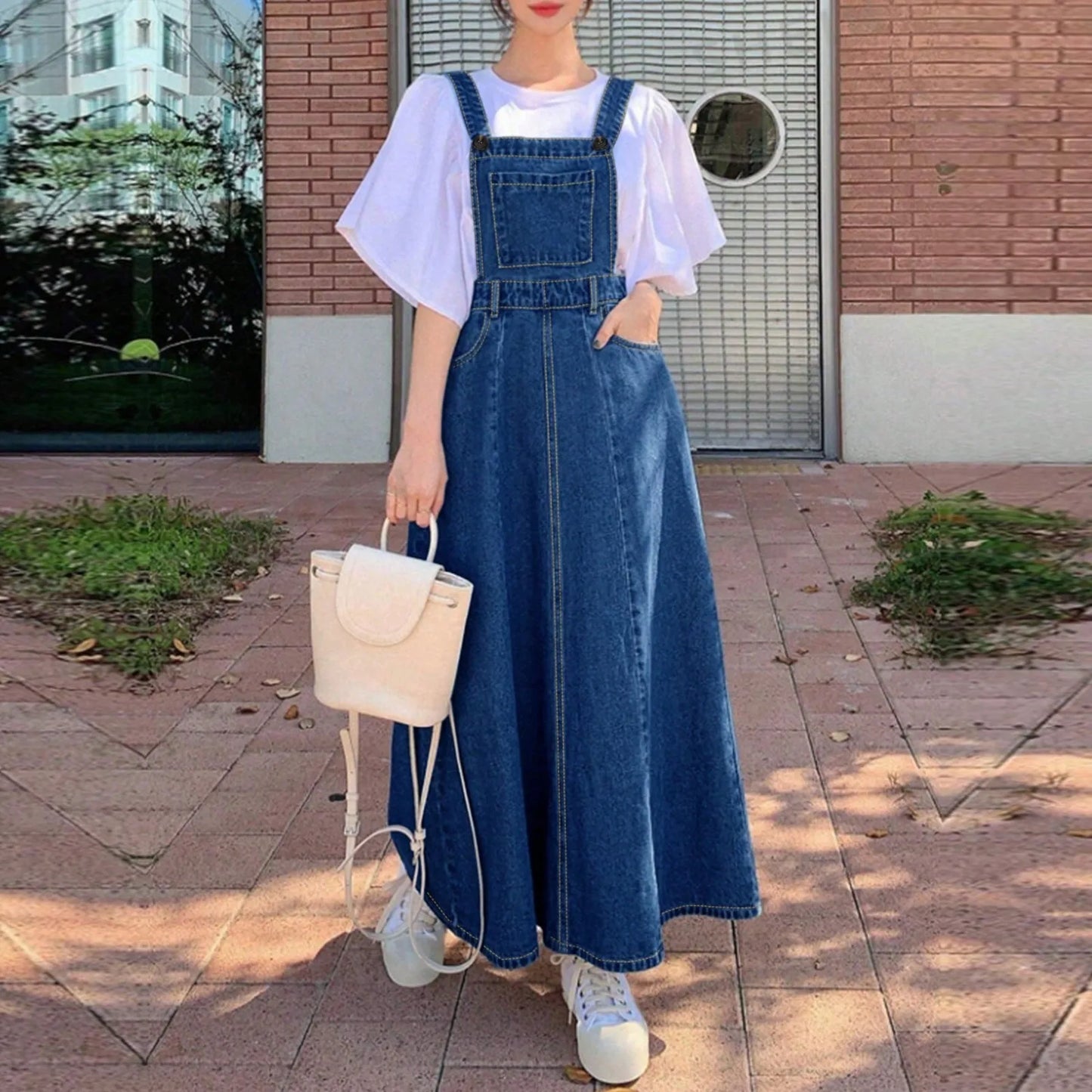 Women High Waist Suspender Skirt