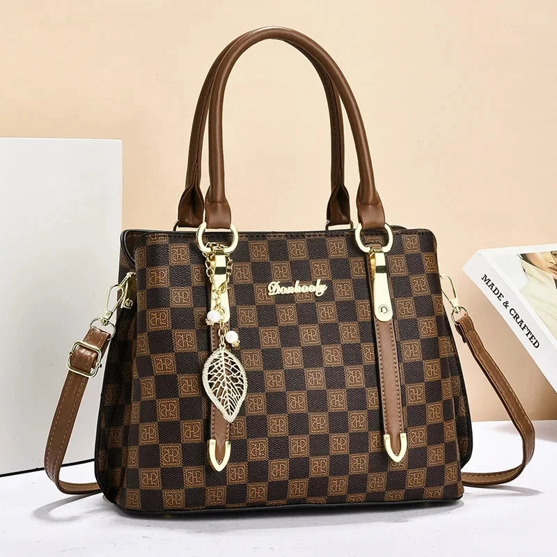 Women's Single Shoulder Square Leather Handbag