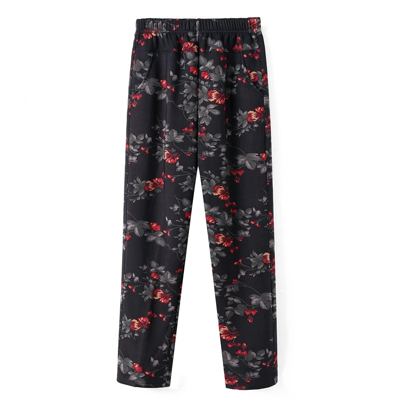 Women's Straight Oversize High Waisted Printed Pants