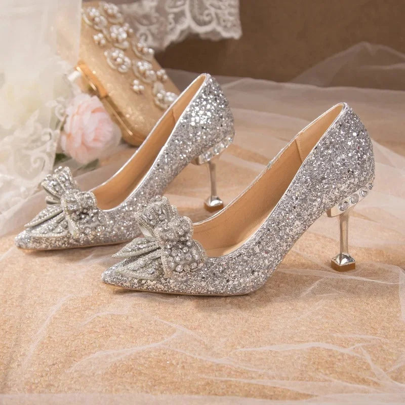 Women's Toe High Heel Beads Shoes
