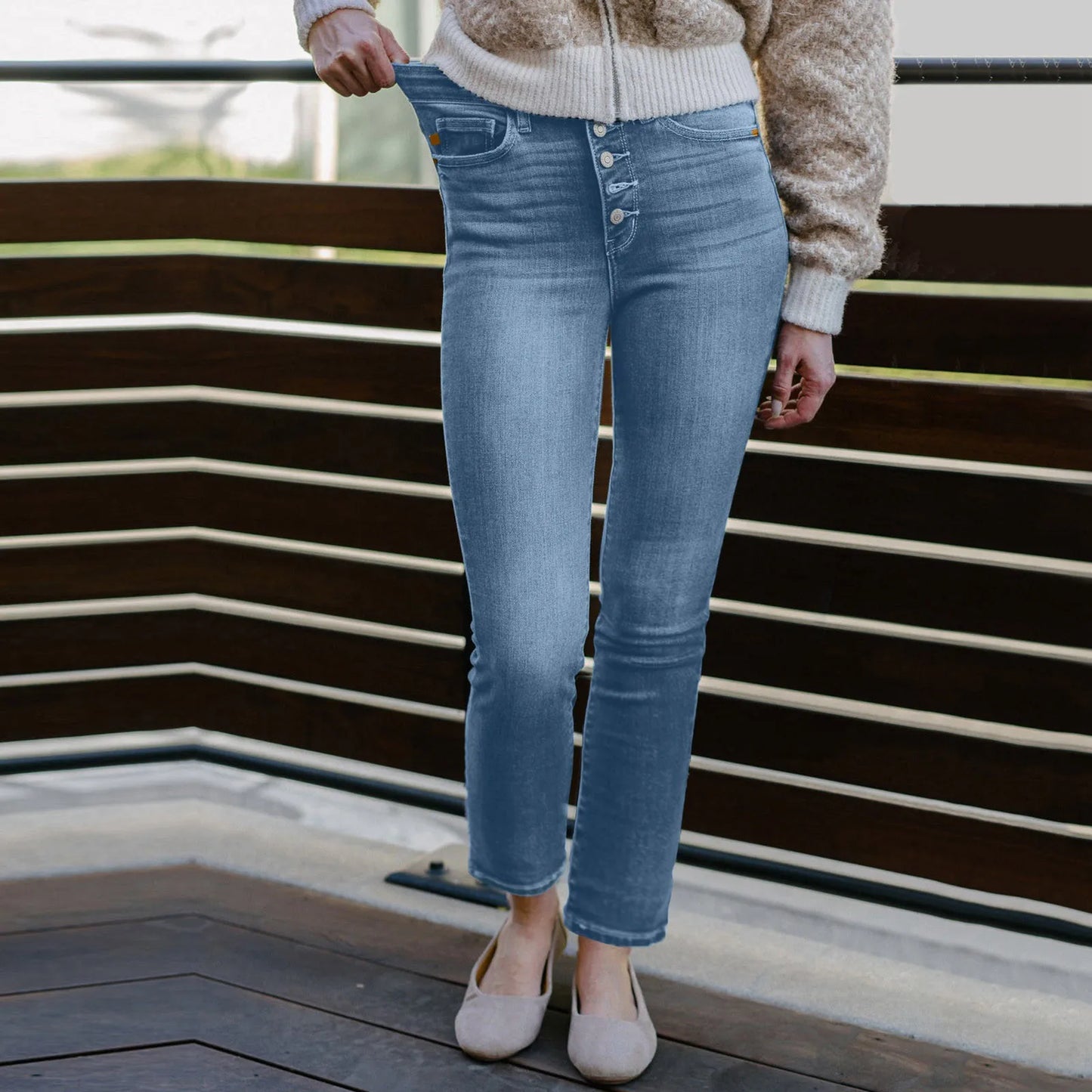 Women's Vintage Mom Tummy Control Skinny Jeans