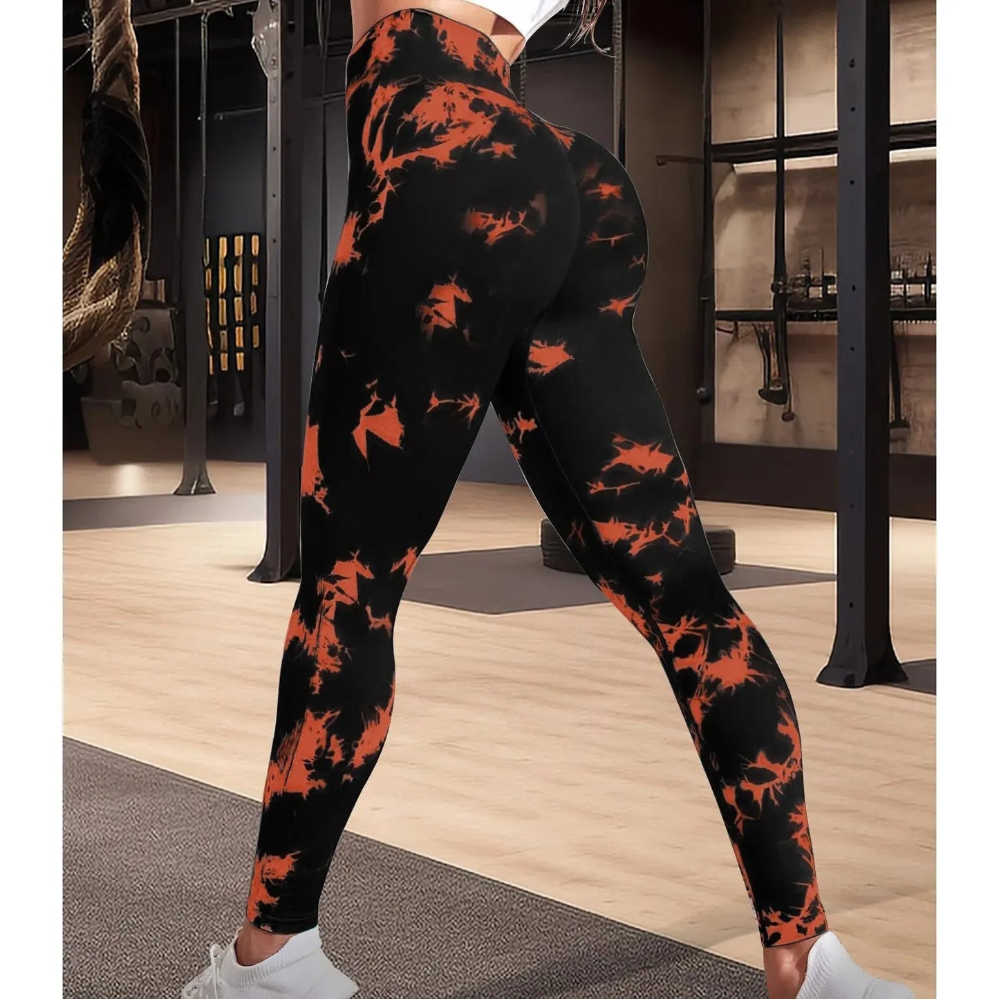 Women's Yoga Basic Tie Dye Tummy Control Sports Leggings