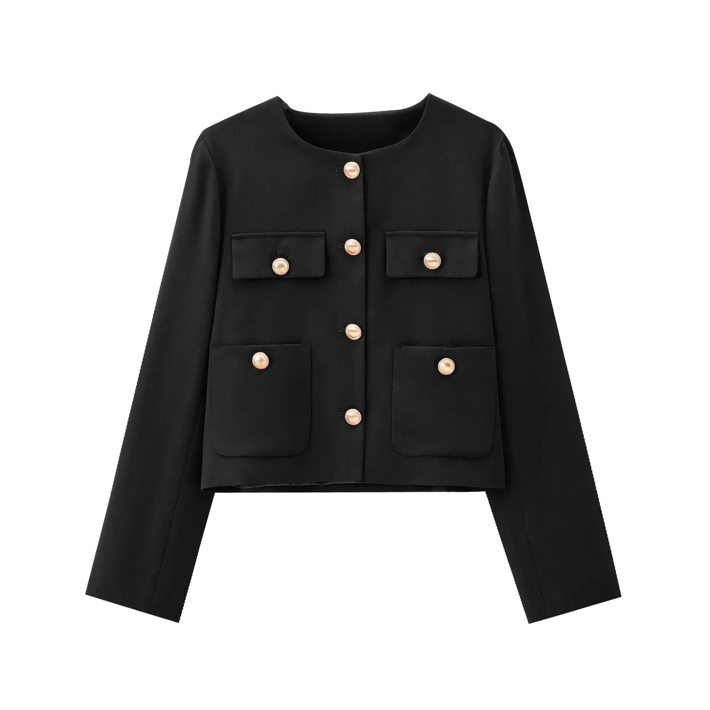 Womens LongSleeve Cropped Bomber Jacket