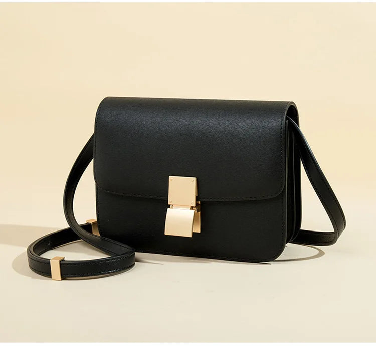 Women's Solid Color Genuine Leather Shoulder Bags