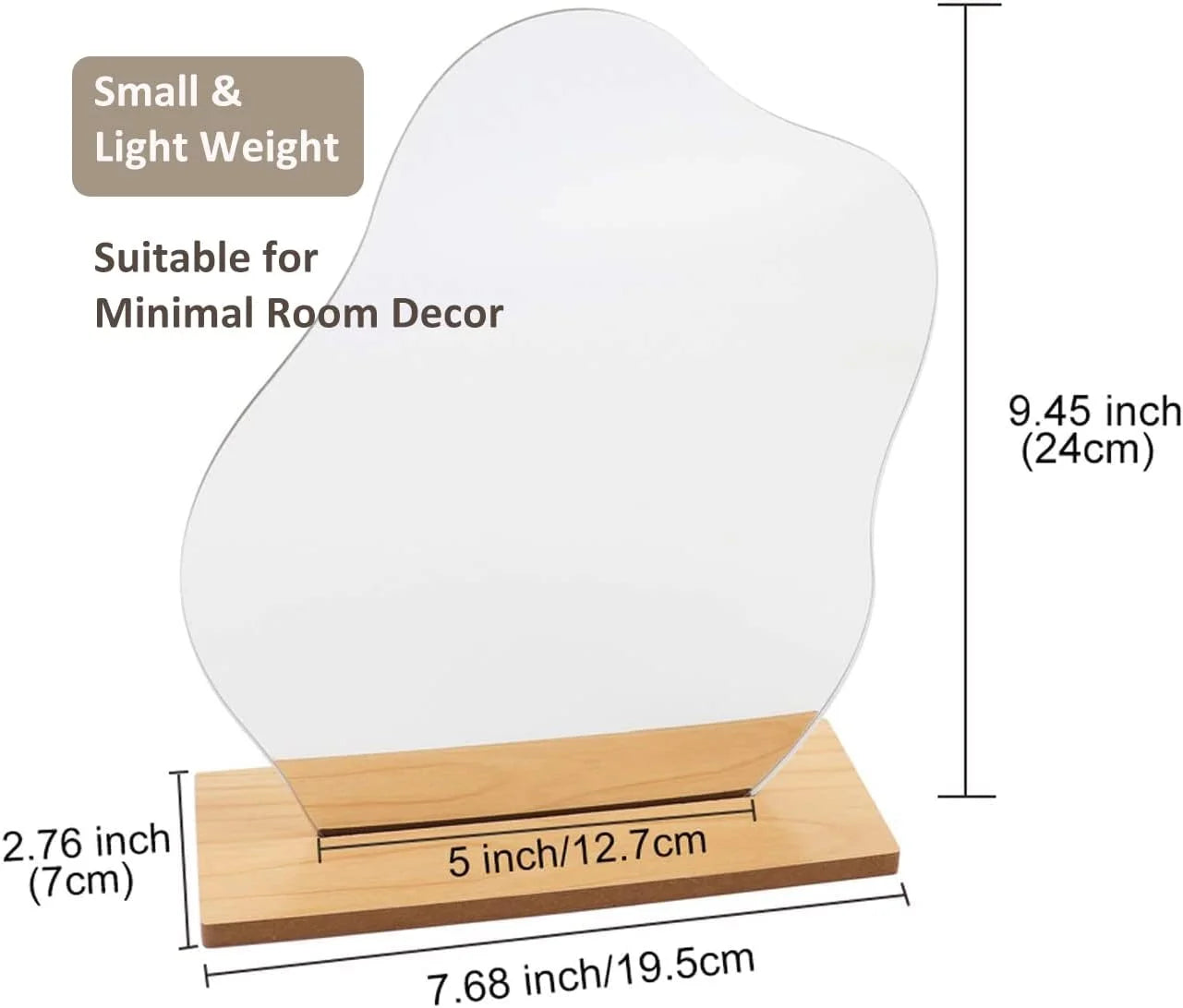 Wooden Frameless Cloud Shaped Mirror