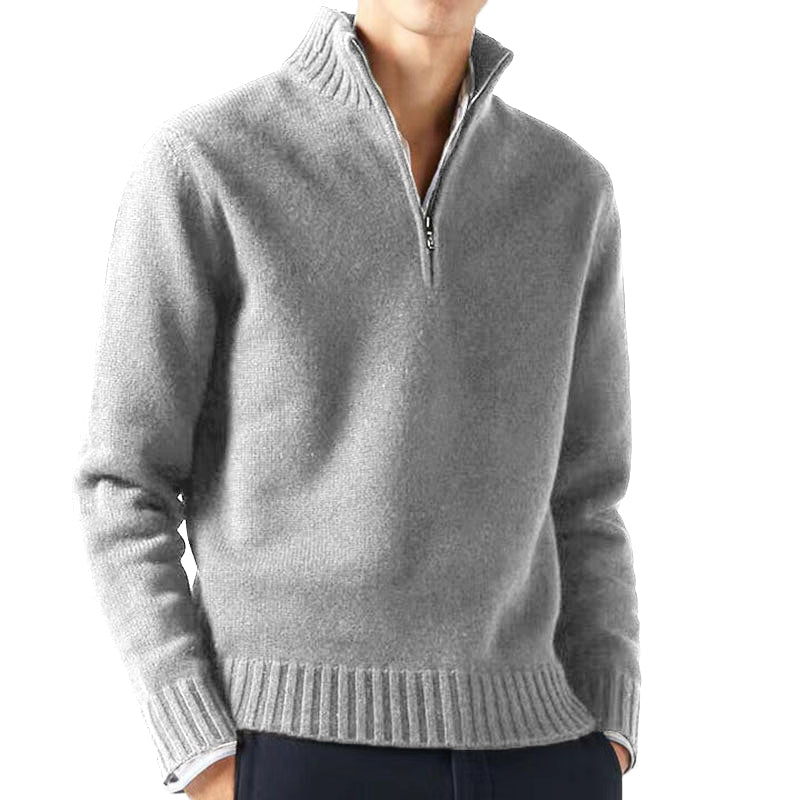 Pull en tricot à col roulé pour homme d'automne