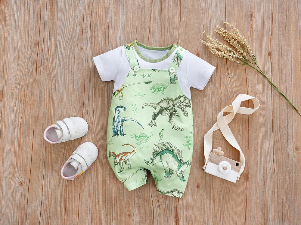 newborn animal print romper