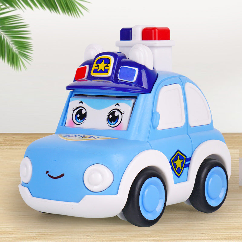 Voiture de police de dessin animé pour enfants, jouet de décrochage pour garçon