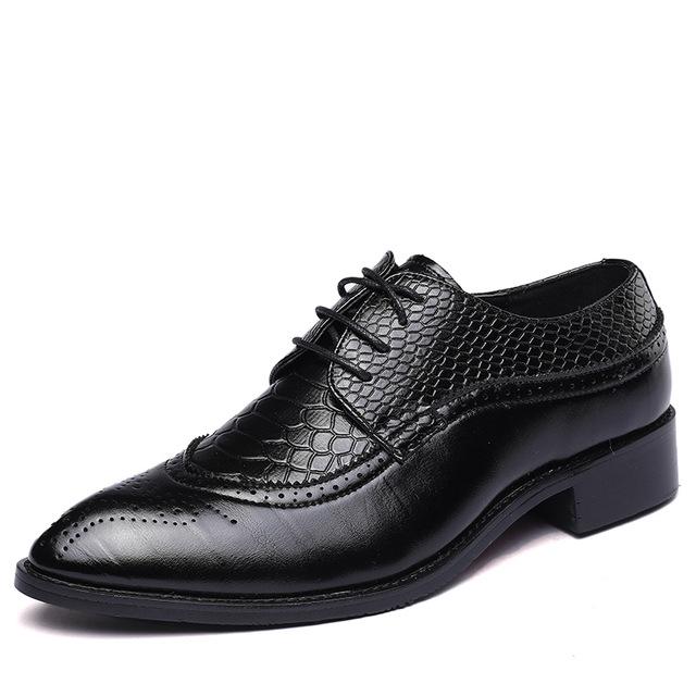 Chaussures plates en cuir à lacets pour hommes