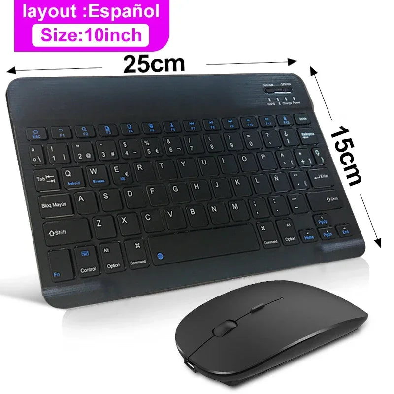 10 Inch Rechargeable Bluetooth Wireless Keyboard