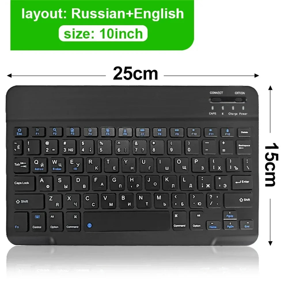 10 Inch Rechargeable Bluetooth Wireless Keyboard