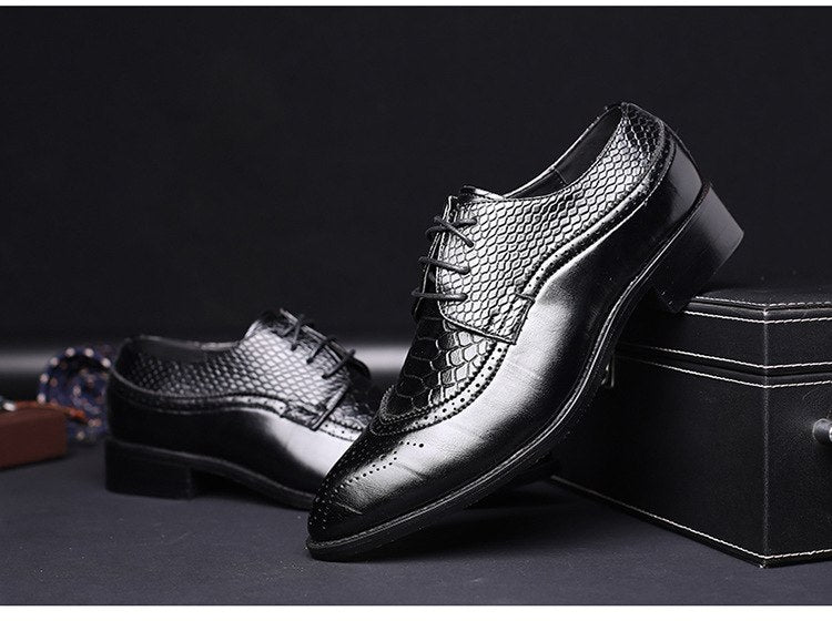 Chaussures plates en cuir à lacets pour hommes