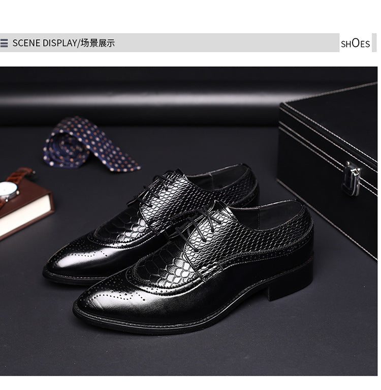 Chaussures plates en cuir à lacets pour hommes