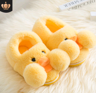 Baby shoes - small yellow duck cotton slippers