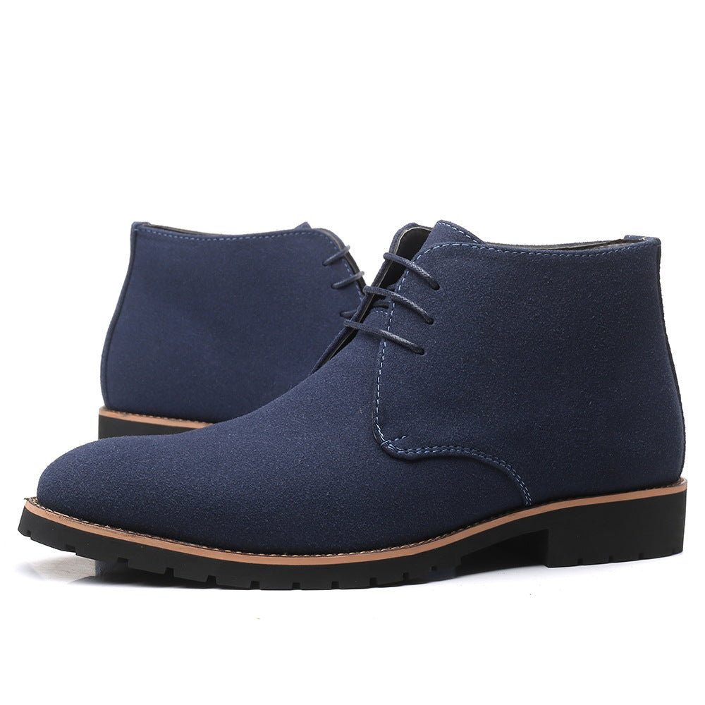 Chaussures en cuir à lacets et talons bas pour hommes de grande taille