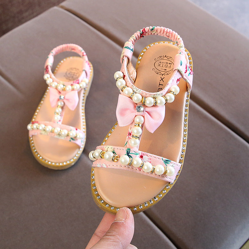 Rhinestone Children's Sandals - Princess Shoes