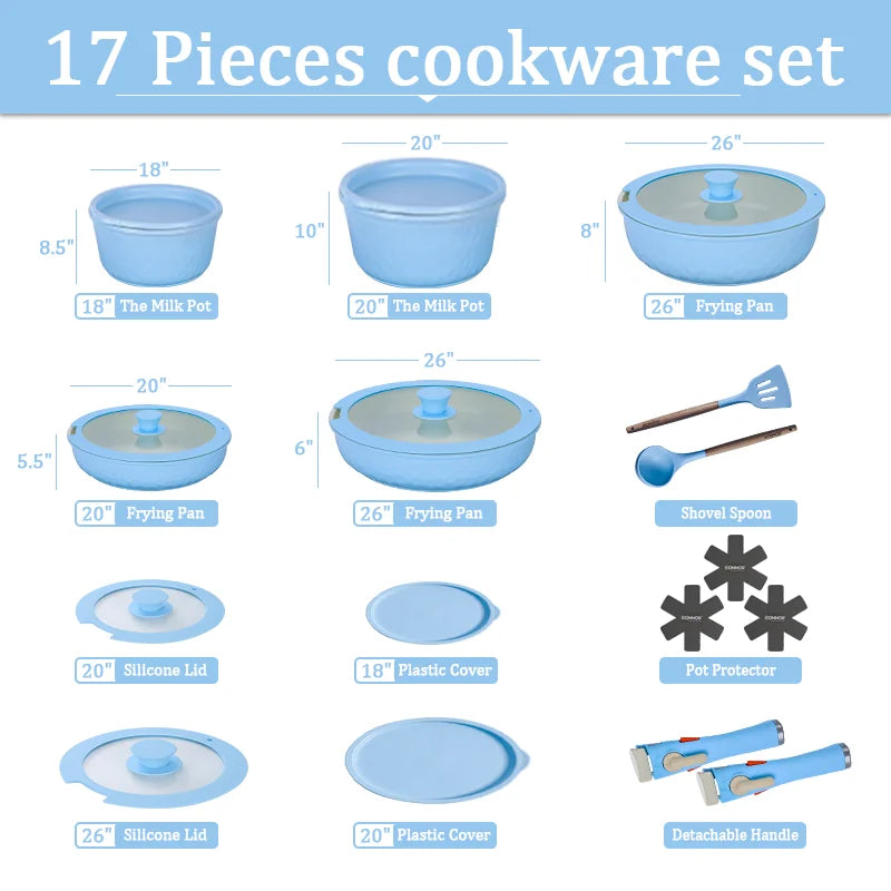 17 pieces cookware Set