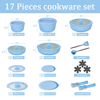 17 pieces cookware Set