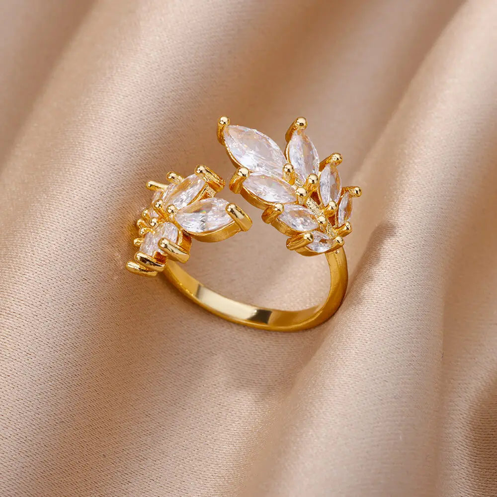 18K Gold Plated Stainless Steel Rings for Women