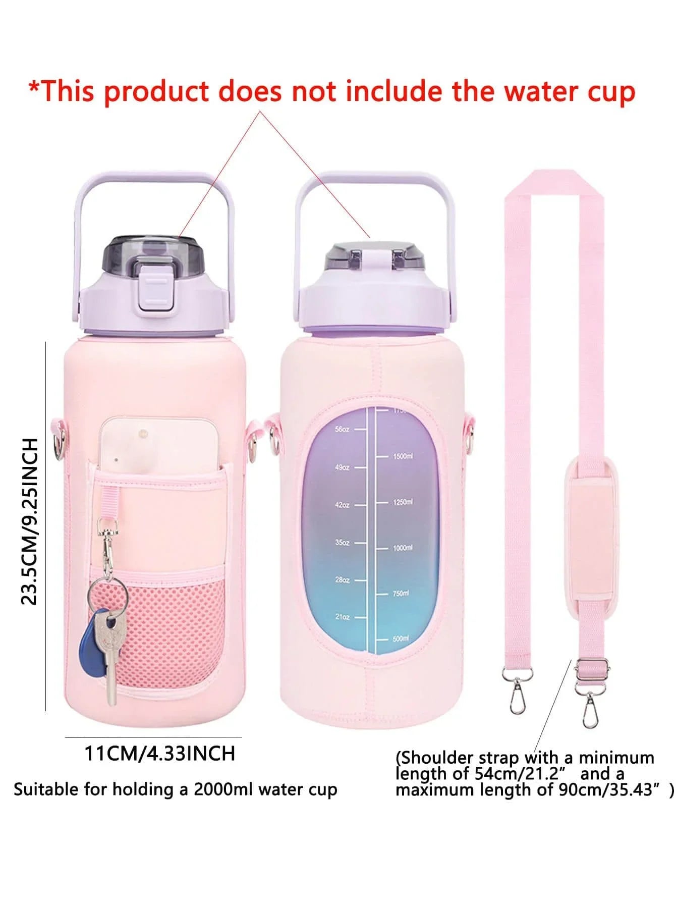 1PC Cover Bag Pouch Shoulder Strap Bottle